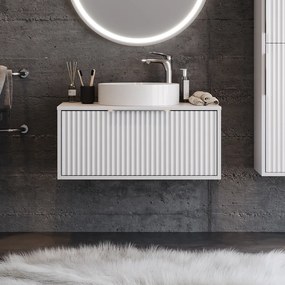 Πάγκος HOLE Λευκό MDF 18mm Λάκα 85 S3BHOL085WH Πάγκο 83x50x37cm S3BHOL085WH