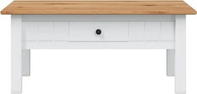 vidaXL Τραπεζάκι Σαλονιού Λευκό 100x60x45 εκ. Μασίφ Πεύκο Σειρά Panama