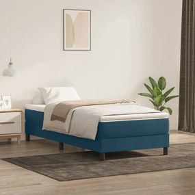 vidaXL Box Spring Κρεβάτι χωρίς στρώμα Σκούρο μπλε 80x210 cm Βελούδινο