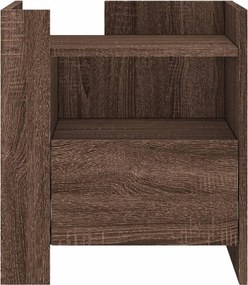 vidaXL Κομοδίνο Καφέ Δρυς 45x50x50 εκ. από Επεξεργασμένο Ξύλο