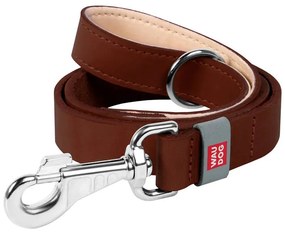 WAUDOG natural leather dog leash 14 mm wide, 122 cm long brown