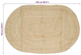 vidaXL Χαλί Φυσικό και Λευκό 152 x 245 εκ Γιούτα