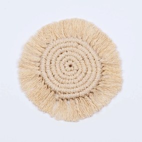 Σουβέρ Μακραμέ 35300 Φ17cm Beige GloboStar 100% Cotton