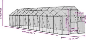 vidaXL Κλουβί Ανθρακί 1,79 x 4 x 1,85 μ. από Αλουμίνιο