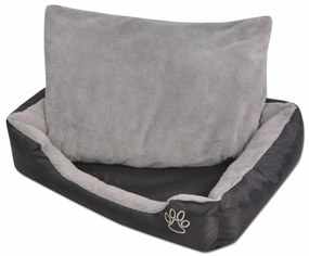 Κρεβάτι Σκύλου με Επενδυμένο Μαξιλάρι Μαύρο XL