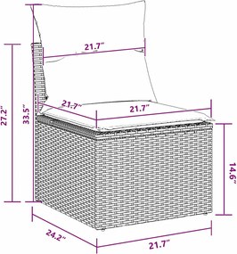 vidaXL Σετ Καναπέ Κήπου με μαξιλάρι 12 pcs Μαύρο