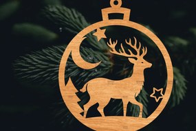 Σετ των 2 Intra απο ξύλο plywood 3mm-4mm πάχος – Στρογγυλό Χριστουγεννιάτικο Στολίδι Δίασταση 20x20 cm INTRAFABR-106942736