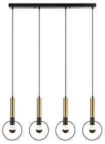 Φωτιστικό Οροφής - Ράγα HL39974P94BB 4ΧΕ27 93X18ΧΗ116 Brass-Black Aca Decor Metal