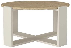 Τραπεζάκι σαλονιού Rebel Megapap χρώμα rota oak - sandstone Ø70x38εκ.
