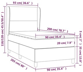 ΚΡΕΒΑΤΙ BOXSPRING ΜΕ ΣΤΡΩΜΑ ΜΑΥΡΟ 90X200 ΕΚ. ΥΦΑΣΜΑΤΙΝΟ 3127775