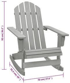 vidaXL Πολυθρόνα Κουνιστή Κήπου Γκρι Ξύλινη