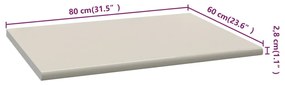 vidaXL Πάγκος Κουζίνας Κρεμ 80 x 60 x 2,8 εκ. από Μοριοσανίδα