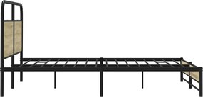 vidaXL Σκελετός Κρεβ. Χωρίς Στρώμα Sonoma Δρυς 180x200 εκ. Μεταλλικό