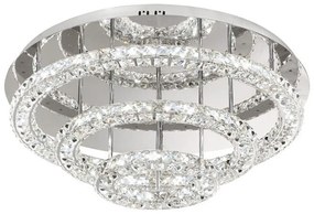 Φωτιστικό Οροφής - Πλαφονιέρα 39002 Toneria Led Ø750 Κρύσταλλο Chrome Eglo Metal, Glass