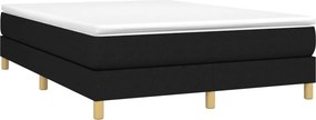 vidaXL Κρεβάτι Boxspring με Στρώμα Μαύρο 140x190 εκ. Υφασμάτινο