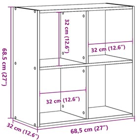 Βιβλιοθήκη Sonoma Δρυς 68,5x32x68,5 εκ. από Επεξεργ. Ξύλο - Καφέ