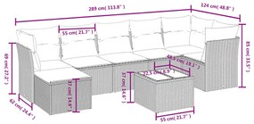 vidaXL Σετ Καναπέ Κήπου 8 τεμ. Μικτό Μπεζ Συνθετικό Ρατάν με Μαξιλάρια