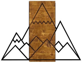 Διακοσμητικό Τοίχου Mountain 899SKL1327 78x58cm Walnut-Black Wallity Metal,Wood