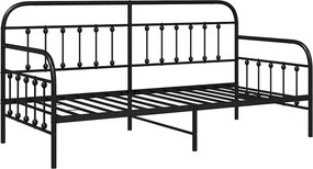 vidaXL Σκελετός κρεβατιού ημέρας Μαύρο 90 x 200 cm