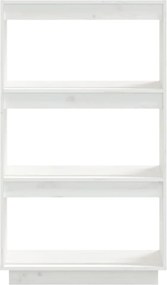 vidaXL Βιβλιοθήκη/Διαχωριστικό Χώρου Λευκό 60x35x103 εκ. Μασίφ Πεύκο