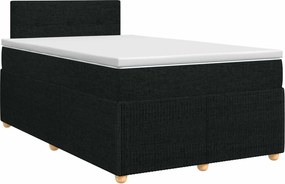 vidaXL Κρεβάτι box spring με στρώμα Μαύρο 120 x 200 cm Ύφασμα