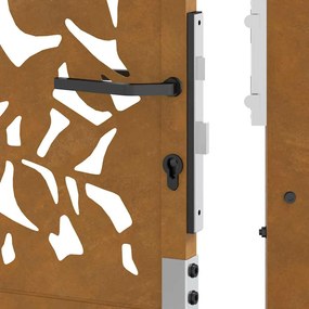 Πύλη κήπου 105x105 cm από χάλυβα με φύλλα καιρικές συνθήκες - Καφέ