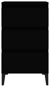 Κομοδίνο Μαύρο 40 x 35 x 70 εκ. από Επεξεργασμένο Ξύλο - Μαύρο