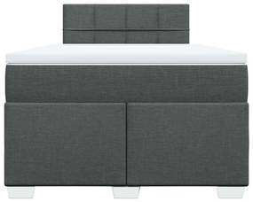 vidaXL Κρεβάτι Boxspring με Στρώμα Σκούρο Γκρι 120x200 εκ. Υφασμάτινο