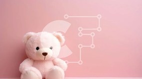 Intra Συλλεκτικό Ξύλινο Παζλ Plywood  4mm - Ροζ αρκουδάκι σε υπόλευκο φόντο Σε Ξύλινο Κουτί - Διαστάσεις: 10x10 cm – 25 κομμάτια