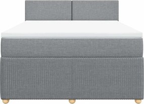 vidaXL Κρεβάτι Boxspring με Στρώμα Αν. Πράσινο 160x200εκ Υφασμάτινο