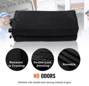 VEVOR Sound Dampening Blanket, 96&quot; x 80&quot;, Extra Large Studio Grommeted Soundproof Blanket with Grommets, Light Blocker for Door Acoustic Noise Blocking Blanket Studio Sound Absorption Sheet, Black