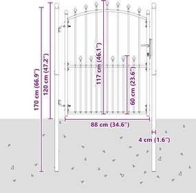 vidaXL Πύλη Φράχτη με Ακίδες EMMEN 150 x 100 cm