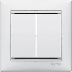 Διακόπτης κομμυτατέρ K/R διπλός λευκός Legrand Valena Neutral