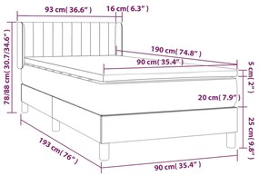 ΚΡΕΒΑΤΙ BOXSPRING ΜΕ ΣΤΡΩΜΑ ΚΡΕΜ 90X190 ΕΚ.ΥΦΑΣΜΑΤΙΝΟ 3129838