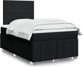 vidaXL Κρεβάτι Boxspring με Στρώμα Μαύρο 120x200 εκ. Υφασμάτινο