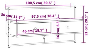 ΈΠΙΠΛΟ ΤΗΛΕΟΡΑΣΗΣ ΕΠΙΤΟΙΧΙΟ ΚΑΠΝ. ΔΡΥΣ 100,5X30X51 ΕΚ. ΕΠ. ΞΥΛΟ 833460