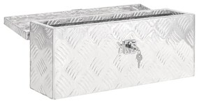 Κουτί Αποθήκευσης Ασημί 50x15x20,5 εκ. από Αλουμίνιο - Ασήμι