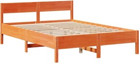 vidaXL Σκελετός Κρεβ. Χωρίς Στρώμα Καφέ Κεριού 150x200 εκ Μασίφ Πεύκο