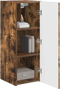 vidaXL Ντουλάπι Τηλεόρασης Τοίχου 2 pcs Καπνιστό Δρύς