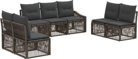 vidaXL Σετ Καναπέ Κήπου 7 pcs Γκρι συνθετικό ρατάν