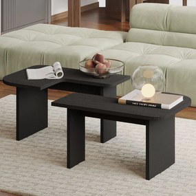 Σετ Τραπεζιών Σαλονιού Μαύρο ETRERA 90x45x35
