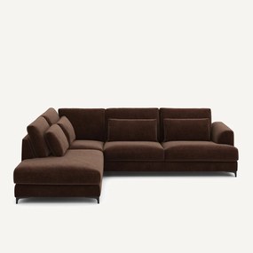 Καναπές γωνιακός αριστερός από βελούδινο chenille, Marsile