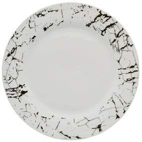 Πιάτο Ρηχό Πορσελάνινο R8059-095 Φ24cm White-Black Ankor Πορσελάνη