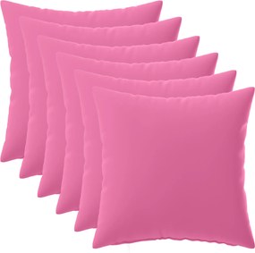 vidaXL Κάλυμμα Μαξιλαριού 6 pcs HEERLEN Ροζ 45 x 45 cm Πολυεστέρας