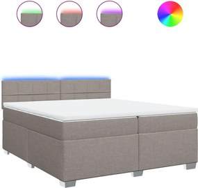 vidaXL Κρεβάτι Boxspring με Στρώμα Taupe 200x200 εκ. Υφασμάτινο
