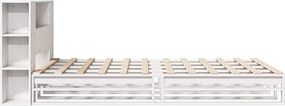 vidaXL Κρεβάτι Βιβλιοθήκη Χωρίς Στρώμα Λευκό 140x200 εκ Μασίφ Πεύκο