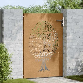 vidaXL Πύλη Κήπου με Σχέδιο Δέντρου 85 x 125 εκ. από Ατσάλι Corten