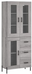 vidaXL Ντουλάπι Γκρι Sonoma 69,5 x 34 x 180 εκ. Επεξεργασμένο Ξύλο