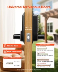 VEVOR Mechanical Keyless Entry Door Lock, 2.0 Code Upgrade, 4-7 Digits Code, Single-Sided Push Button Combination Keypad Door Lock with Handle, Auto Locking, for Indoor or Outdoor, Oil-Rubbed Bronze