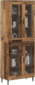 VidaXL Highboard 2 τμχ. Παλιό ξύλο 69,5 x 34 x 180 εκ.
